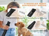 2200W Dog Hair Dryer with Adjustable Temperature & Velocity, 3 Different Nozzles, Black T3398P349616