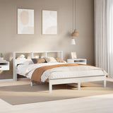 Bed Frame without Mattress White 140x200 cm Solid Wood Pine 3309738