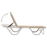 Sun Lounger Aluminium and Textilene Cream 310526