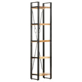 Bookcase Natural wood and black 320616