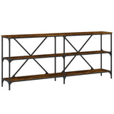 Console Table Smoked Oak 180x30x75 cm Engineered Wood and Iron 832855