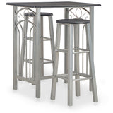 3 Piece Bar Set Wood and Steel Black 284396