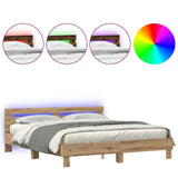 Bed Frame Artisan oak 200 x 200 cm Engineered wood 3333934