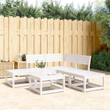 ZNTS 5 Piece Garden Sofa Set White Solid Wood Pine 3216956