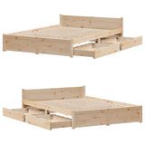 Bed Frame without Mattress 120x190 cm Small Double Solid Wood Pine 3301676