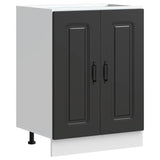 Sink Base Cabinet Kalmar Black 60x46x81.5 cm Engineered Wood 853438