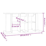 Aquarium Stand Concrete Grey 120x40x60 cm Engineered Wood 833595