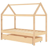 Kids Bed Frame with a Drawer Solid Pine Wood 80x160 cm 322137