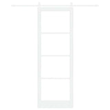 Sliding Door White 83 x 232 cm Solid Pine Wood and Glass 3332422