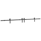 Sliding Door Hardware Kit 305 cm Steel Black 3295779