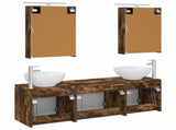 Bathroom Cabinet Set 5 pcs Smoked Oak Engineered Wood 3406475