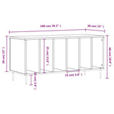 Record Cabinet High Gloss White 100x38x48 cm Engineered Wood 831742