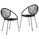 3 Piece Outdoor Dining Set PVC Rattan Black 3060219