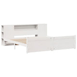 Bookcase Bed without Mattress White 180x200cm Super King Solid Wood Pine 3322444