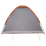 Camping Tent Grey and Orange 4-Person Polyester and Steel 42028649