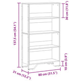 Bookcase Smoked Oak 80x31x137.5 cm Engineered Wood 848631