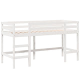 Loft Bed with Ladder and Roof without Mattress White 90x190 cm Single 3282115