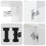 4 Piece Kitchen Cabinet Set Kalmar High Gloss White Engineered Wood 3314853