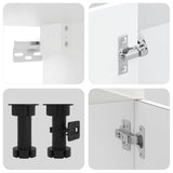 4 Piece Kitchen Cabinet Set Kalmar High Gloss White Engineered Wood 3314853
