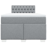 Box Spring Bed with Mattress Light Grey 120x200 cm Fabric 3285862