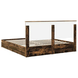 Storage Bed with Drawer Smoked Oak 180 x 200 cm Engineered Wood 3409528