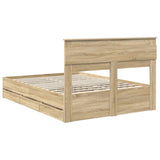 Bed Frame with Drawer Sonoma Oak 140 x 200 cm Engineer Wood 3409849