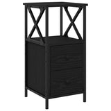 Bedside Cabinet with Drawer 2 pcs Black Oak 34 x 35.5 x 70 cm 862920