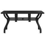 Garden Table Black 140x70x70 cm Steel and Glass 318768
