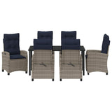 Garden Dining Set with Cushion 7 pcs Grey Poly Rattan 3380467