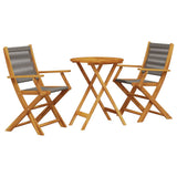 Bistro Set Grey Solid acacia wood, polypropylene Standard 3281794