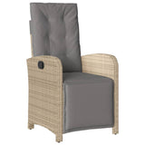 5 Piece Garden Dining Set with Cushions Beige Poly Rattan 3212586