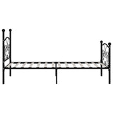 Bed Frame without Mattress with Slatted Base Black Metal 100x200 cm 284455