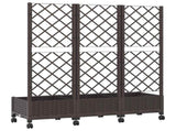 Garden Planter with Trellis&Wheels Brown 120 x 40 x 131.5 cm PP 3423051