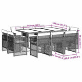 11 Piece Garden Dining Set with Cushions Brown Poly Rattan 3210849