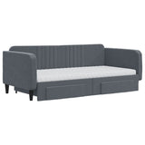 Daybed with Trundle and Drawers Dark Grey 90x190 cm Velvet 3197160