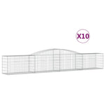 Arched Gabion Baskets 10 pcs 400x50x60/80 cm Galvanised Iron 3146978
