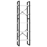 5-Tier Book Cabinet White 60x30x175 cm Engineered Wood 3081978