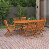 ZNTS 7 Piece Garden Dining Set 180x90x75 cm Solid Wood Acacia 3086970