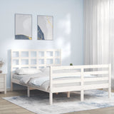 Bed Frame without Mattress White Small Double Solid Wood 3193957