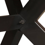 244804 Dining Table Solid Reclaimed Wood and Steel Cross 180 cm