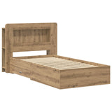 Bed Frame with Storage Artisan Oak 80 x 200 cm Engineered Wood 3433807