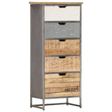 Drawer Cabinet 45x30x105 cm Solid Mango Wood 286535