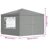 Party Tent 300 x 300 x 255 cm Light Grey PE and Steel 42032999