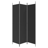 3-Panel Room Divider Black 150x200 cm Fabric 350181