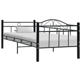 ZNTS Daybed Frame without Mattress Black Metal 90x200cm 286135