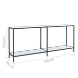 Console Table White 180x35x75.5 cm Tempered Glass 331704