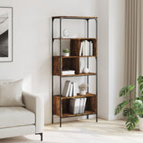 Bookcase 5-Tier Smoked Oak 76x33x188.5 cm Engineered Wood 839005