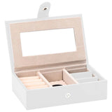 Jewellery Box 3-Layer with Mirror Lockable White 26x18x17.5 cm 4103558