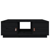 Coffee Table Black 100x50x35 cm Solid Wood Pine 818269