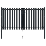 Double Door Fence Gate Steel 300x175 cm Anthracite 146354